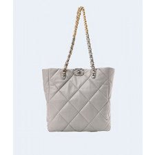 샤넬 19백 샤이니 램스킨 그레이 실버