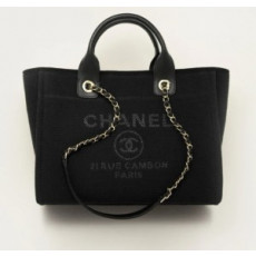 샤넬 도빌백 캔버스, 골드 메탈  24 x 39 x 17cm