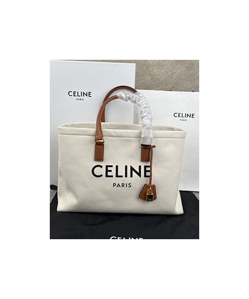 셀린느 로고 호리즌탈 캔버스 토트 190062