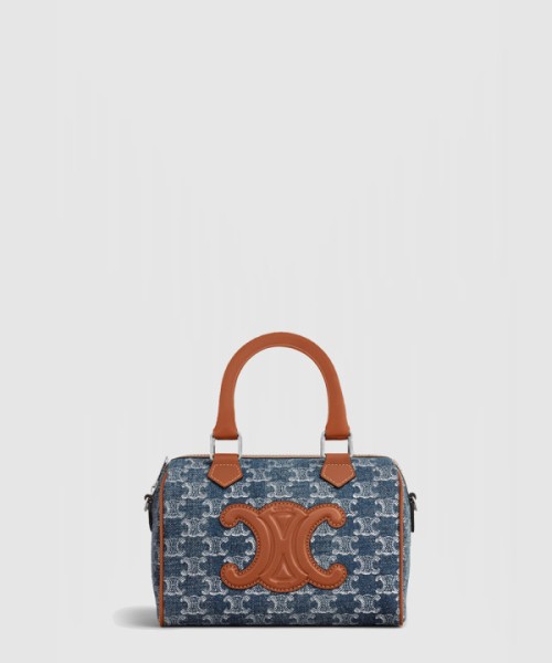 셀린느 데님 패브릭 소가죽 보스턴백 113772