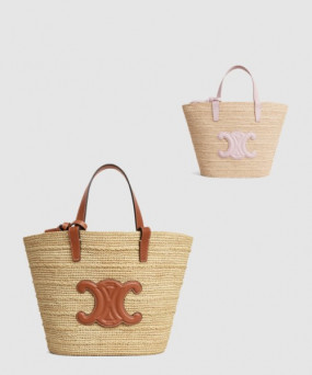 셀린느 트리오페 틴 라피아 버킷백 115802