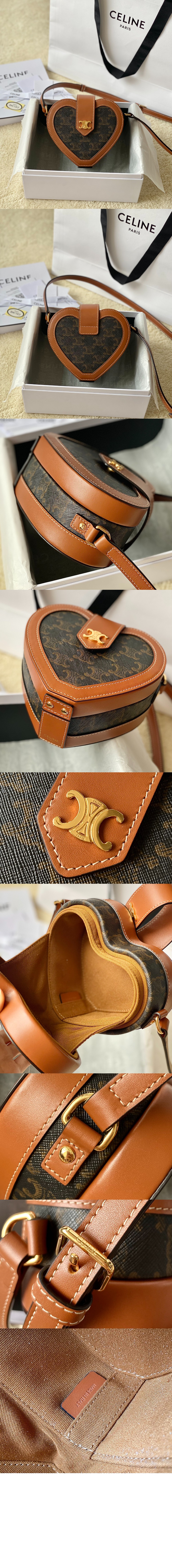 셀린느 트리오페 하트 크로스백 198212