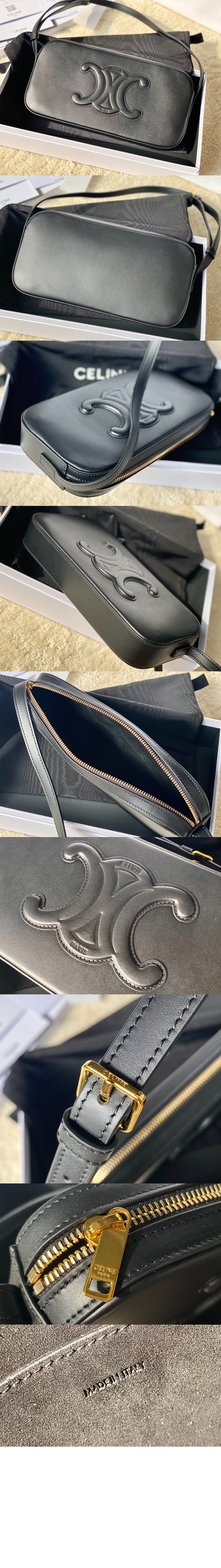 셀린느 트리오페 스무스 레더 카메라백 199183