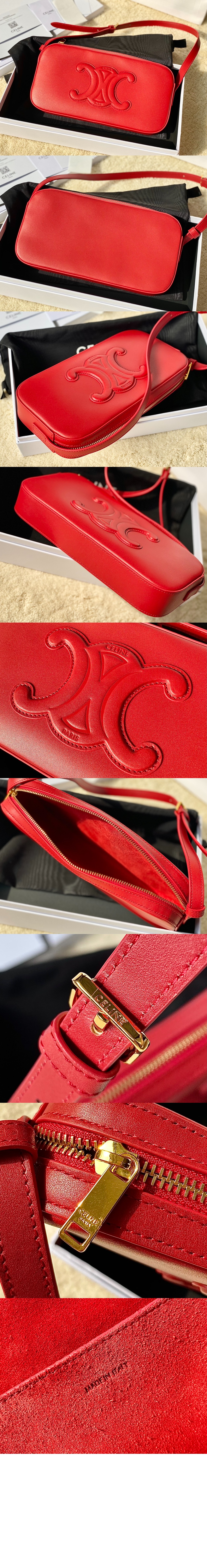 셀린느 트리오페 스무스 레더 카메라백 199183