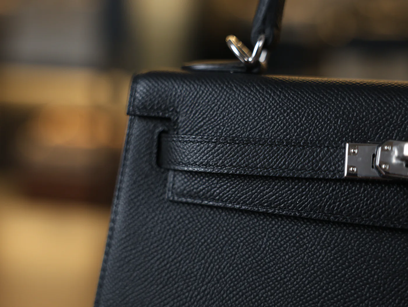 에르메스 켈리백 25 앱송 블랙 은장