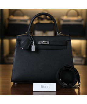 에르메스 켈리백 25 앱송 블랙 은장