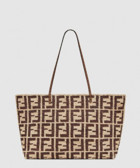 펜디 FF 라피아 크로셰 토트백 8BH425