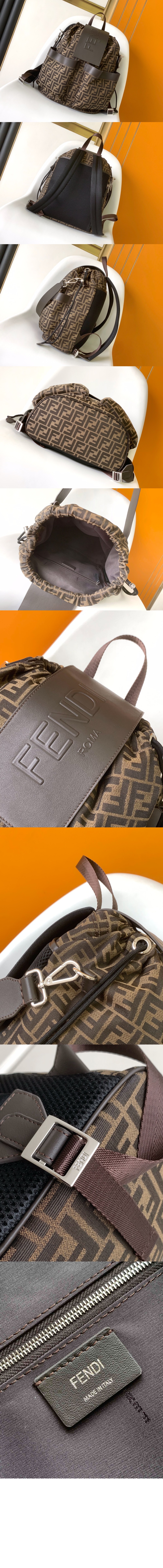 펜디 FF 자카드 펜디 스트라이크 미디엄 7VZ070