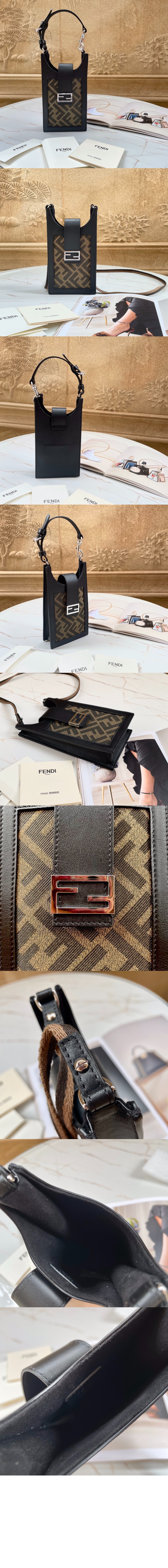 펜디 바게트 폰 홀더 크로스백 7AR944