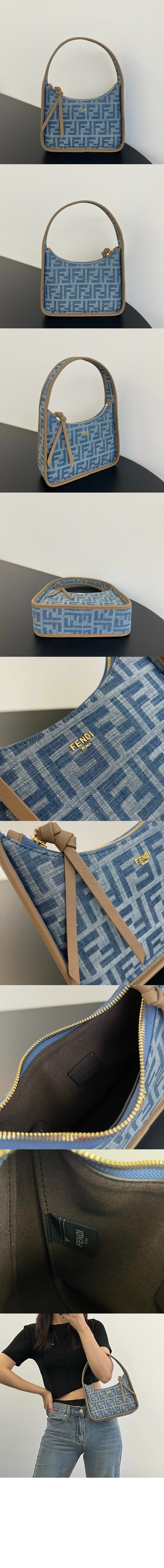 펜디 데님패브릭 미니백