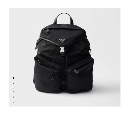 프라다 리나일론 및 가죽 백팩 높이: 40cm 폭: 30cm 길이: 17cm