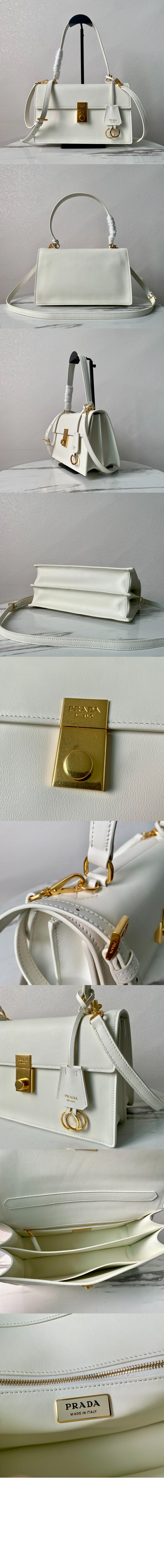 프라다 소프트 사운드 미디엄 가죽 숄더백 1BN023