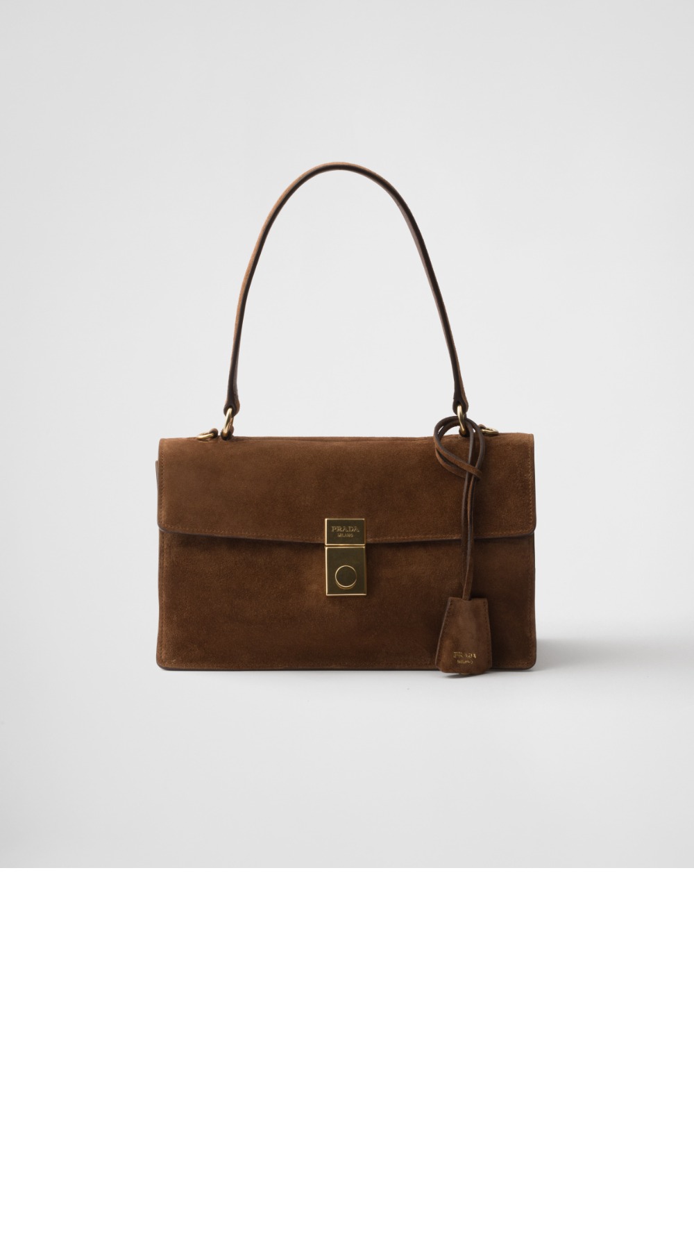 프라다 소프트 사운드 미디엄 스웨이드 숄더백 1BN023