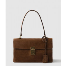 프라다 소프트 사운드 미디엄 스웨이드 숄더백 1BN023