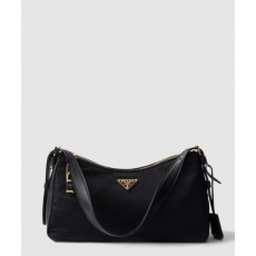 프라다 자물쇠가 있는 프라다 에메 라지 리나일론 및 가죽 숄더백 1BC232