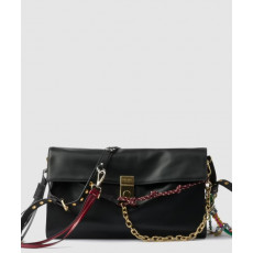 프라다 참이 달린 라지 프라다 소프트 사운드 가죽 숄더백 1BD378