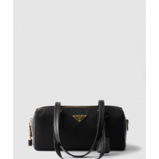 프라다 자물쇠가 있는 미디엄 리나일론 및 가죽 탑 핸들백 1BB127