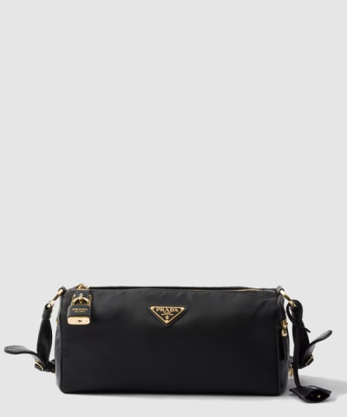 프라다 자물쇠가 있는 미디엄 리나일론 및 가죽 숄더백 1BC233