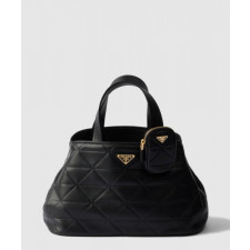 프라다 스티치 장식 미디엄 가죽 토트백 1BG545