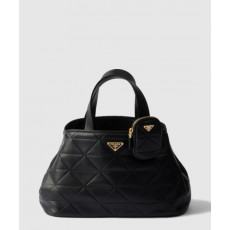 프라다 스티치 장식 미디엄 가죽 토트백 1BG545