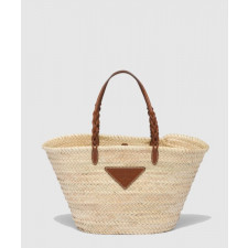 프라다 트리밍 천연 패브릭 토트백 1BG314