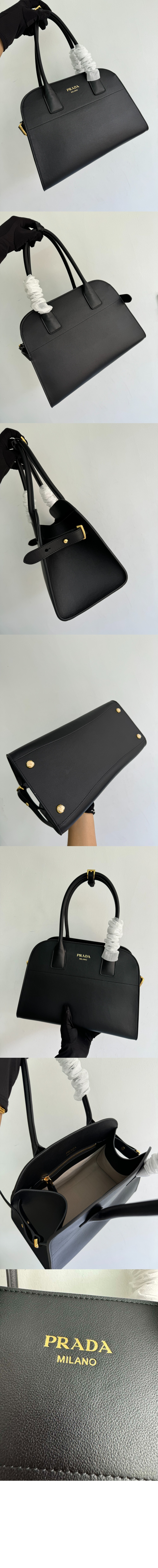 프라다 미디엄 가죽 토트백 1BG538