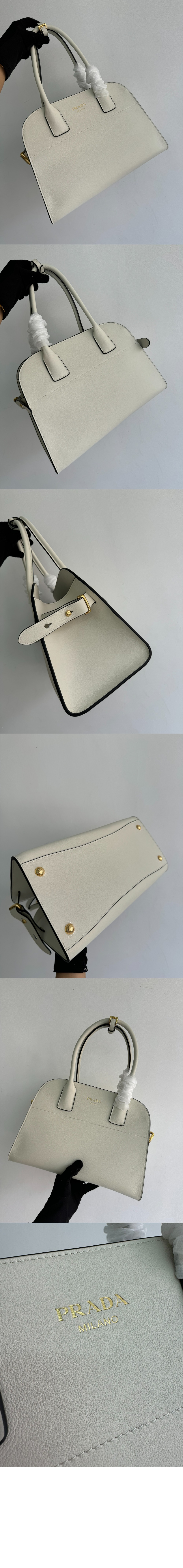 프라다 미디엄 가죽 토트백 1BG538