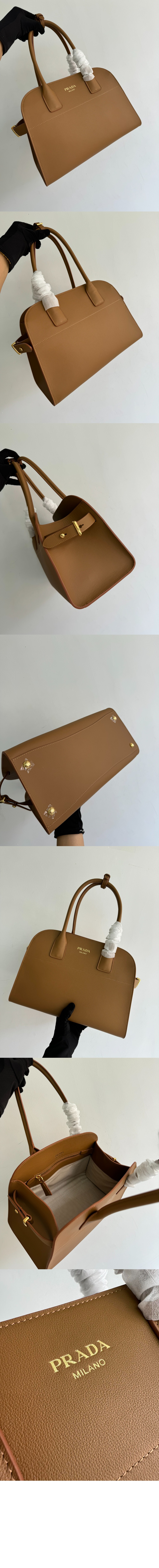 프라다 미디엄 가죽 토트백 1BG538