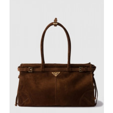 프라다 라지 스웨이드 핸드백 1BA433