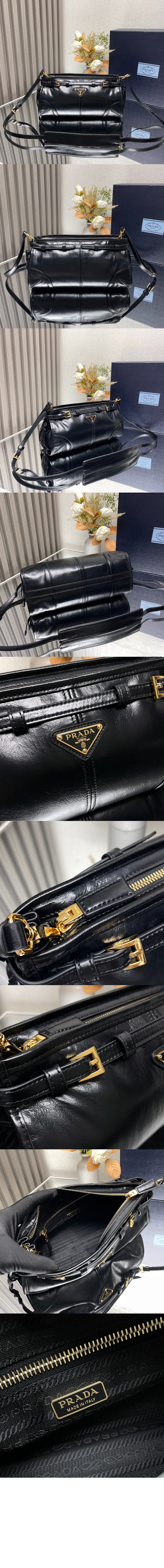 프라다 스몰 가죽 숄더백 1BH215