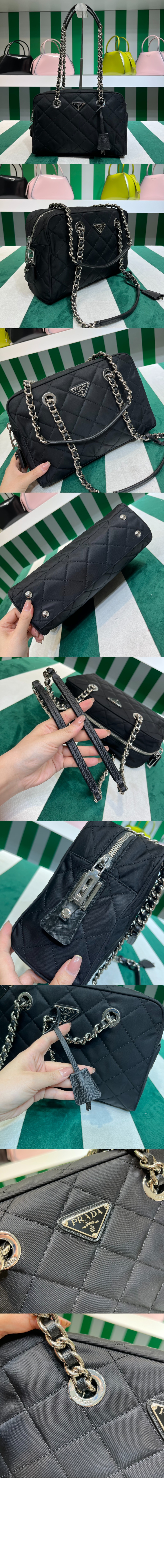 프라다 퀼팅 미듐 숄더백 1BB072