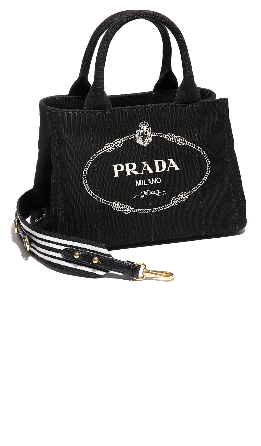 프라다 스트라이프 로고 토트백 1BG439