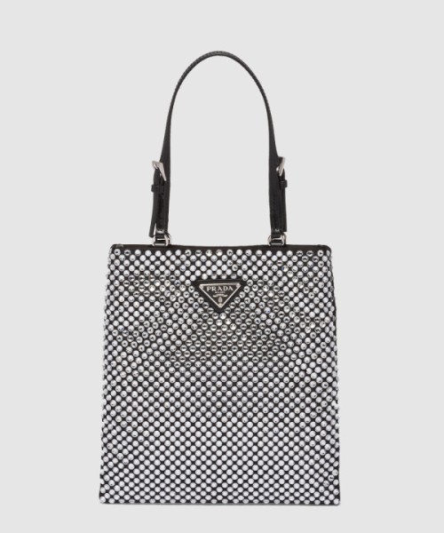 프라다 크리스탈 새틴 핸드백 1BA253