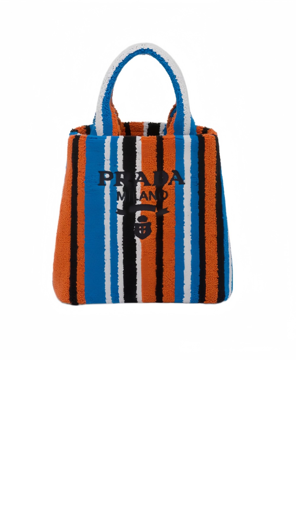 프라다 스트라이프 테리 핸드 토트백 1BA343