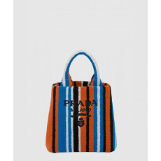 프라다 스트라이프 테리 핸드 토트백 1BA343