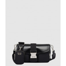 프라다 나일론 및 브러시드 가죽 숄더백 1BD295