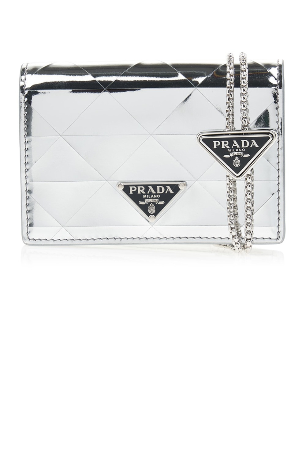 프라다 삼각 로고 미러 체인백 1MR028