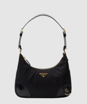 프라다 2005 리나일론 및 브러쉬드 가죽 숄더백 1BC214
