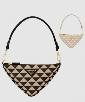 프라다 자수 패브릭 미니백 1BC543