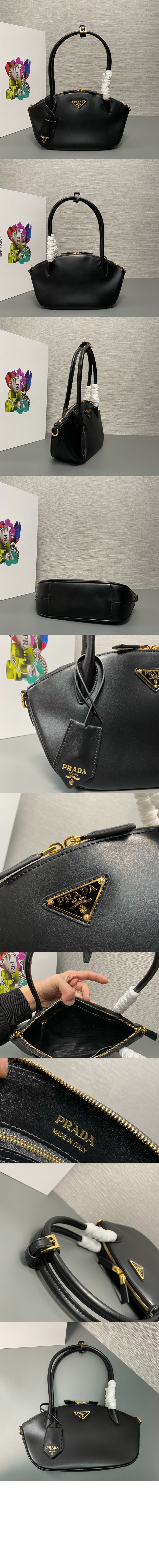 프라다 미듐 가죽 핸드백 1BA427