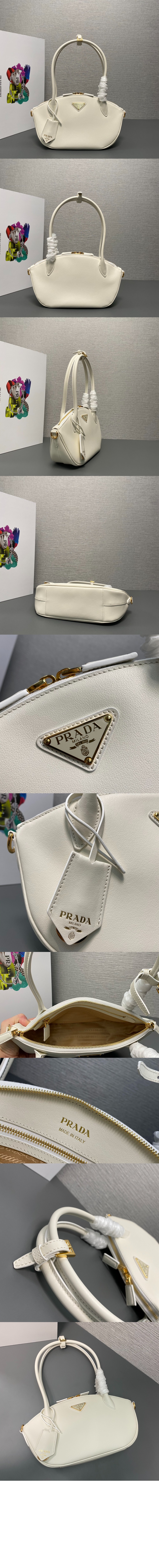 프라다 미듐 가죽 핸드백 1BA427