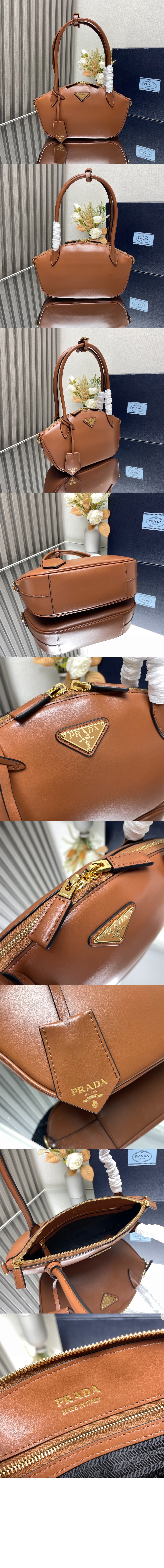 프라다 미듐 가죽 핸드백 1BA427