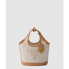 프라다 리넨 혼방 및 가죽 미니 버클백 1BE074