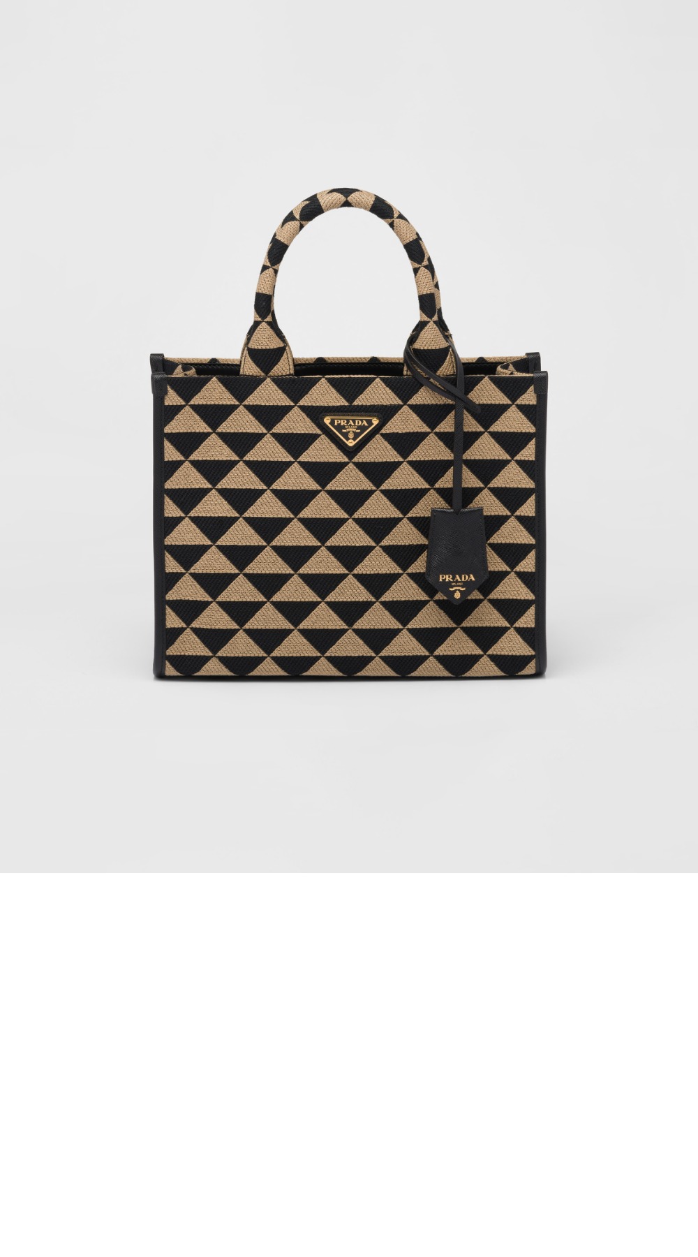 프라다 스몰 자수 패브릭 핸드백 1BA354