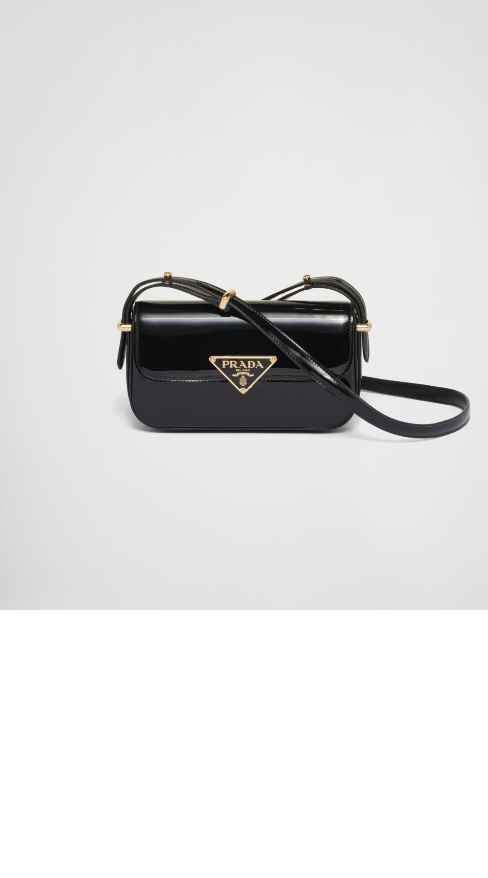 프라다 플랩 에나멜 레더 숄더백 1BD339