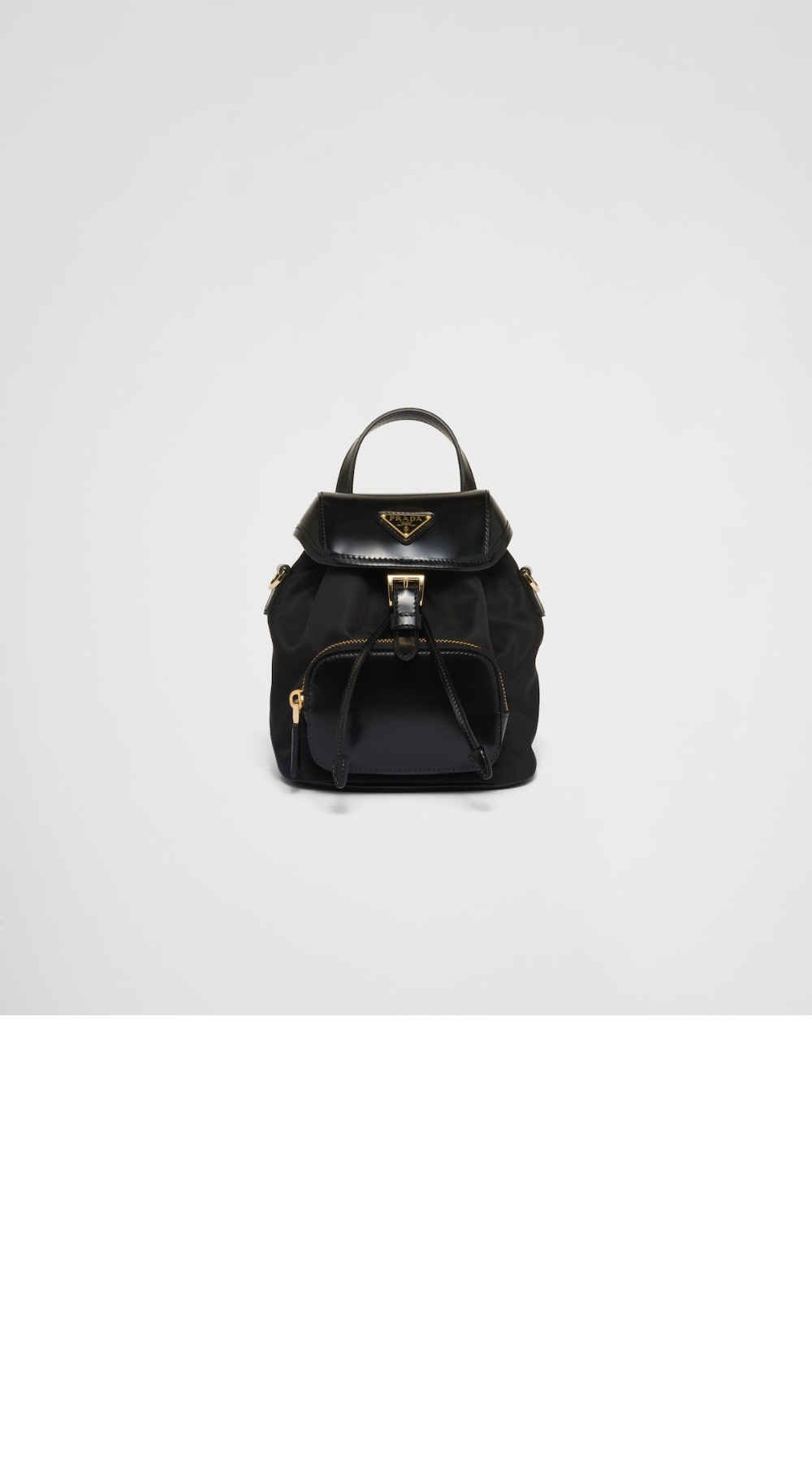 프라다 스몰 리나일론 및 브러쉬드 가죽 백팩 1BZ075