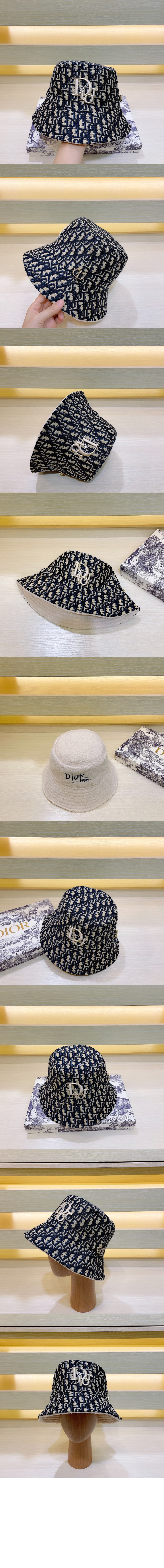 디올 양면 디올 로고 버킷햇 68UL2