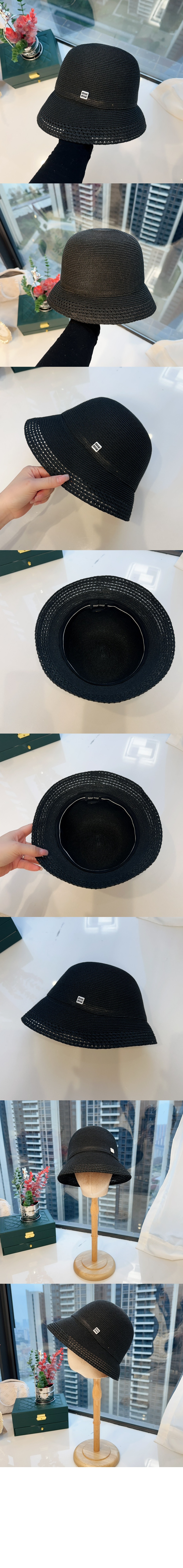 미우미우 핀턱 언밸런스 버킷햇 5HC543