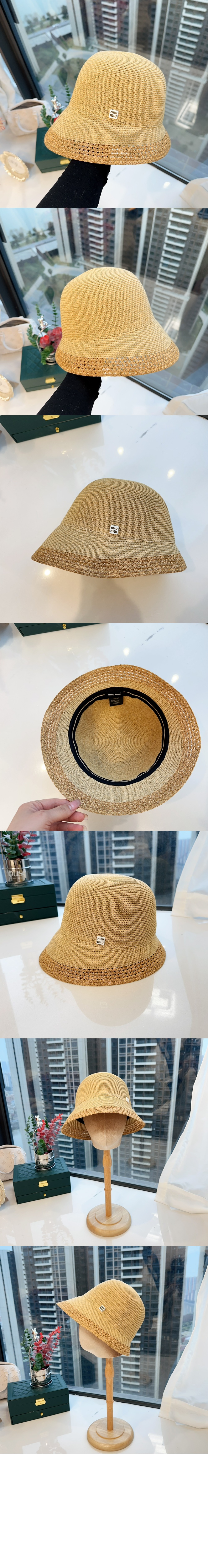 미우미우 핀턱 언밸런스 버킷햇 5HC543