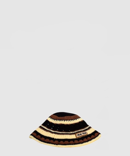 미우미우 니트 스트라이프 캡 5HC754